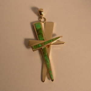 Cross Pendant with Inlay #G0012