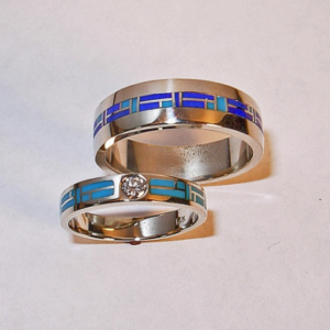 Turquoise Wedding Rings #G0009