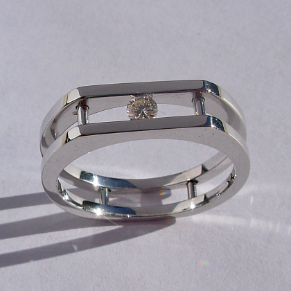 Mens or Ladies 14 Karat White Gold Wedding Ring #G0085