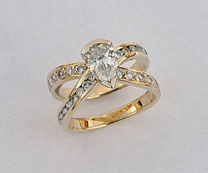 Gold and Diamond Engagement : Wedding Ring #G0101