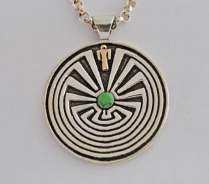 Man in the Maze Pendant in Gold and Sterling Silver #G0122