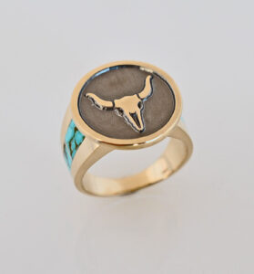 14 Karat Yellow Gold and Turquoise Ring #G0135