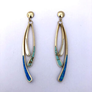 Gold and Inlay Mothers Earrings #G0147