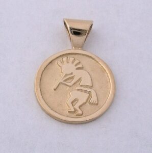 14 Karat Gold Kokopelli Pendant by Southwest Originals 505-363-7150