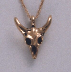 14 Karat Yellow Gold Cow Skull Pendant by Southwest Originals 505-363-7150