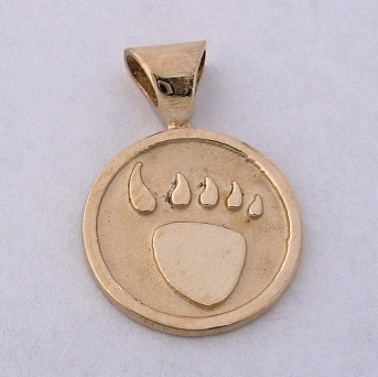 14 karat Gold Bear Paw Pendant b by Southwest Originals 505-363-7150