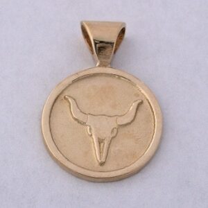 14 karat Gold Steer Skull Pendant by Southwest Originals 505-363-7150