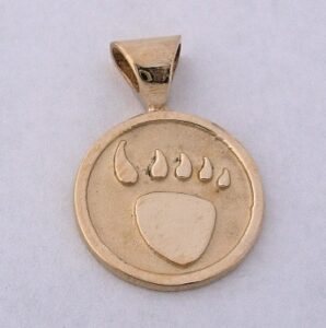 14 karat gold bear paw pendant by Southwest Originals 505-363-7150