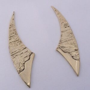 Gold Crescant Shape Earrings by Southwest Originals 505-363-7150