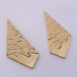 Gold Necktie Shape Earrings by Southwest Originals 505-363-7150