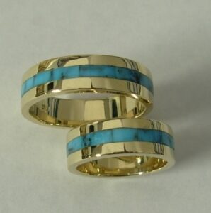 Gold-Wedding-Set-with-Turquoise-Inlay-by-Southwest-Originals-505-363-7150