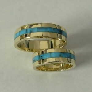 Gold-Wedding-Set-with-Turquoise-Inlay-by-Southwest-Originals-505-363-7150