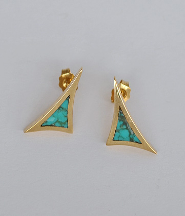 Gold and Turquoise Earrings