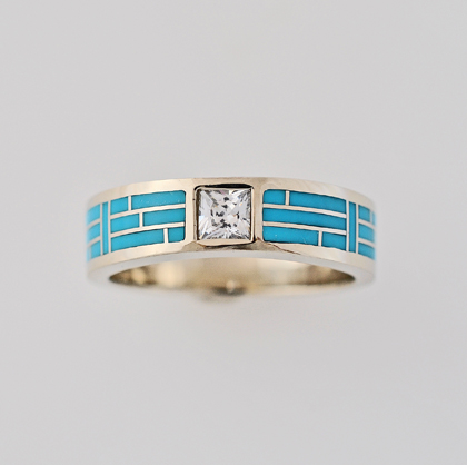 Gold and Turquoise Wedding Band 2