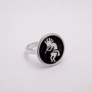 Ladies Sterling Silver Kokopelli Ring by Southwest Originals 505-363-7150