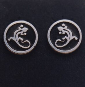 Sterling Silver Gecko Earrings by Southwest Originals 505-363-7150