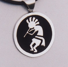 Sterling Silver Kokopelli Pendant 01b by Southwest Originals 505-363-7150