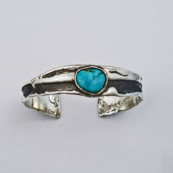 Sterling Silver & Turquoise Cuff Bracelet by Southwest Originals 505-363-7150