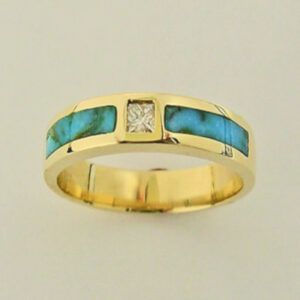 Turquoise and Diamond Ring by Southwest Originals 505-363-7150 AA