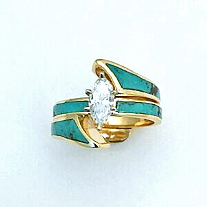 Gold, Diamond and Turquoise Wedding Guard Set #SWE0006 Southwest Originals 505-363-7150