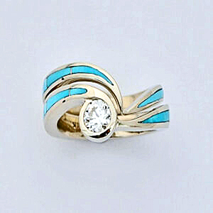 Gold-Diamond-and-Turquoise-Swirl-Design-Wedding-Set-SWE0004 by Southwest Originals 505-363-7150
