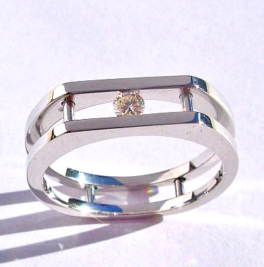 The Santa Fe: 14 Karat White Gold Channel Set Diamond Band